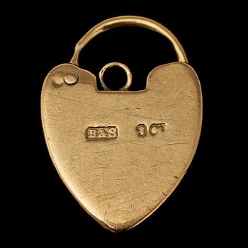 ARMLÄNK med BERLOCK, 14k guld, stämplad B&S, 1900-talets slut. Vikt 16 g.