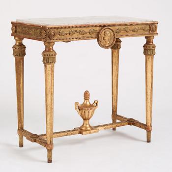 A Gustavian console table, late 18th Century.