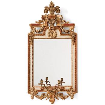 SPEGELLAMPETT, för två ljus, gustavianskt stockhomsarbete, 1700-talets slut.