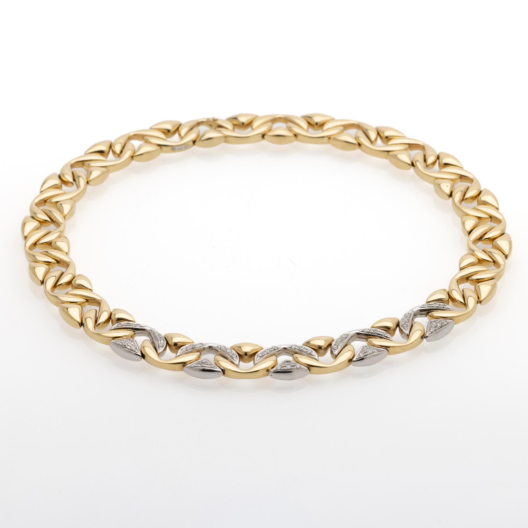 Collier, 18K guld med briljanter, Chiampesan, Italien.