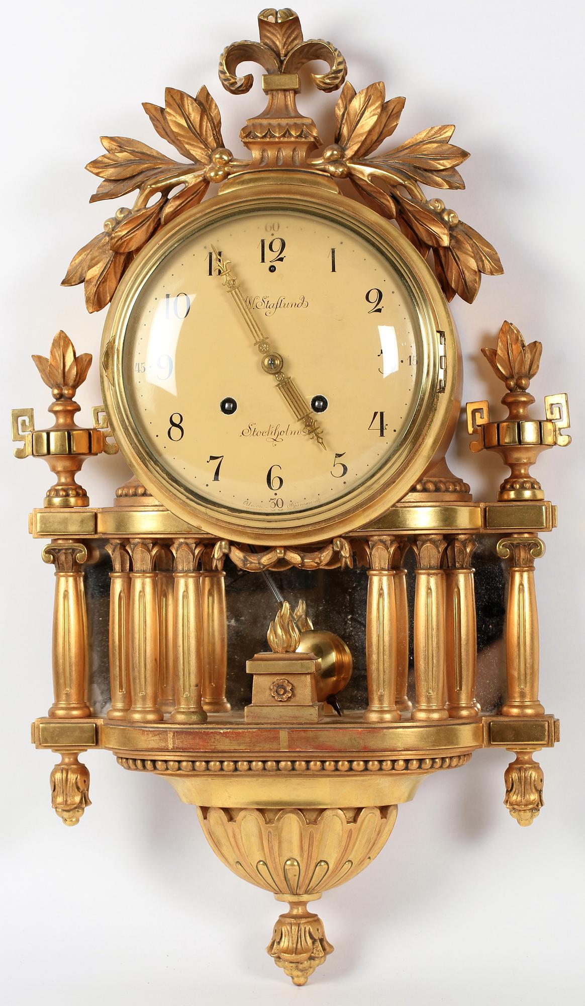 VÄGGUR, gustaviansk stil, CW Staflund, Stockholm, 1900-tal.