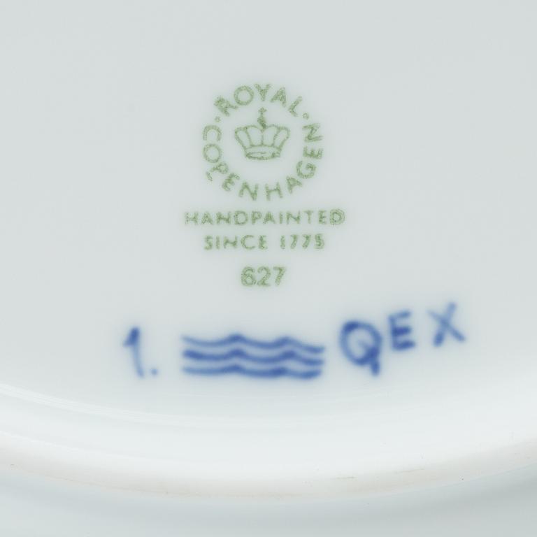 Royal Copenhagen, Three pairs of 'Blue fluted' porcelain plates, 'Musselmalet', second part of the 1900s.