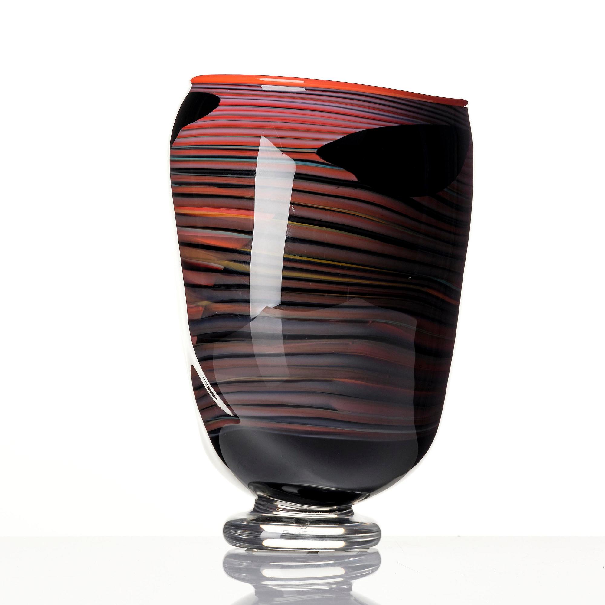 Gunnar Cyrén, a graal glass vase, Orrefors, Sweden, 1989.