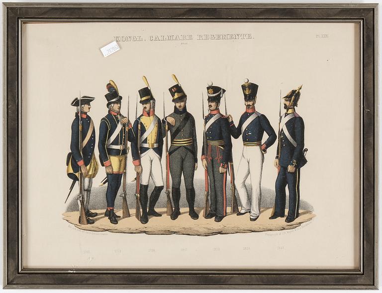 LITOGRAFIER, 5 stycken, 1800-talets andra hälft.