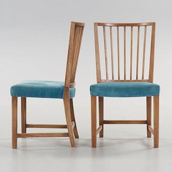 Axel Einar Hjorth, a pair of stained oak chairs, Stockholm 1940's.