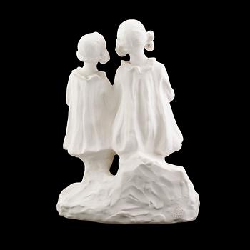 FIGURGRUPP, parian, Alice Nordin, Gustafsberg 1917.