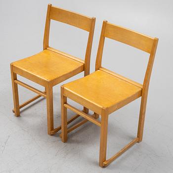 Sven Markelius, a set of five 'Orkesterstolenä chairs, mid 20th century.