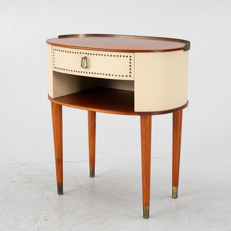 A mid century bedside table, Halvdan Petterssons Möbelfabrik, Tibro, Sweden.