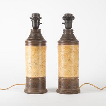 Table lamps, a pair, Bitossi for Bergboms, second half of the 20th Century.