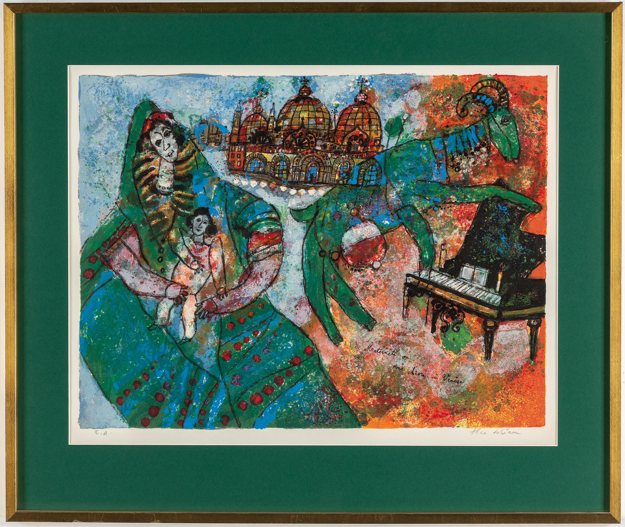 THEO TOBIASSE, färglitografier.  3 st, signerade EA, 57/75, EA.