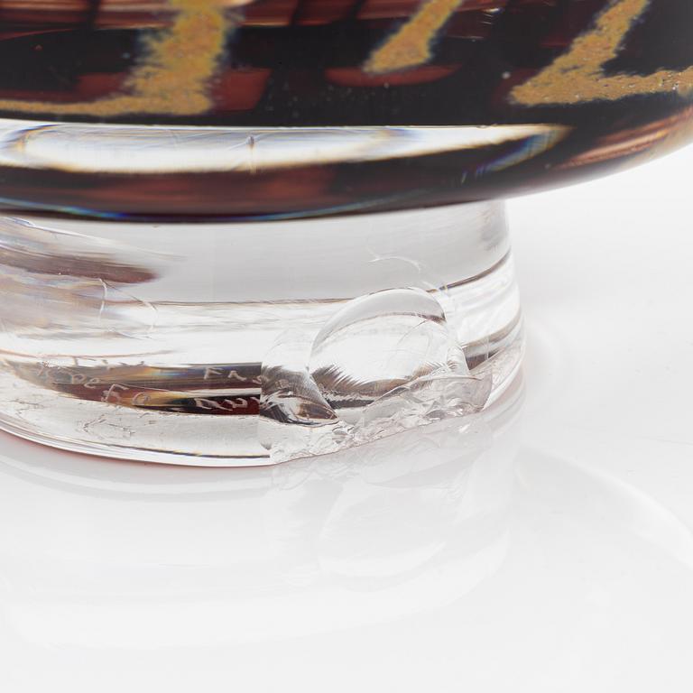 Vicke Lindstrand, a unique glass bowl, Kosta.