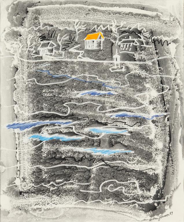 GITTAN JÖNSSON, blandteknik, signerad och daterad -89.