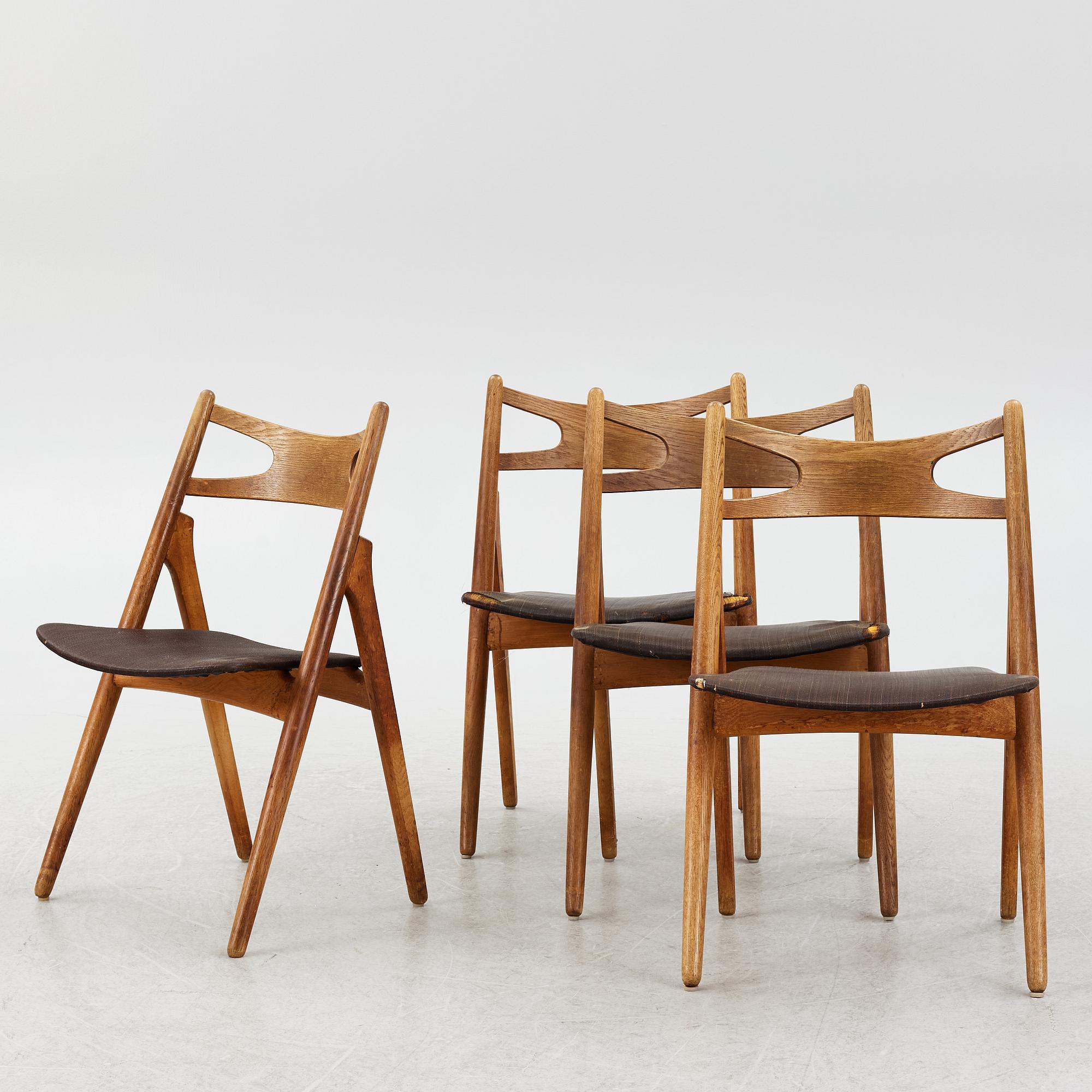 Hans J. Wegner, four model CH-29 chairs Carl Hansen & Søn, mid-20th century.