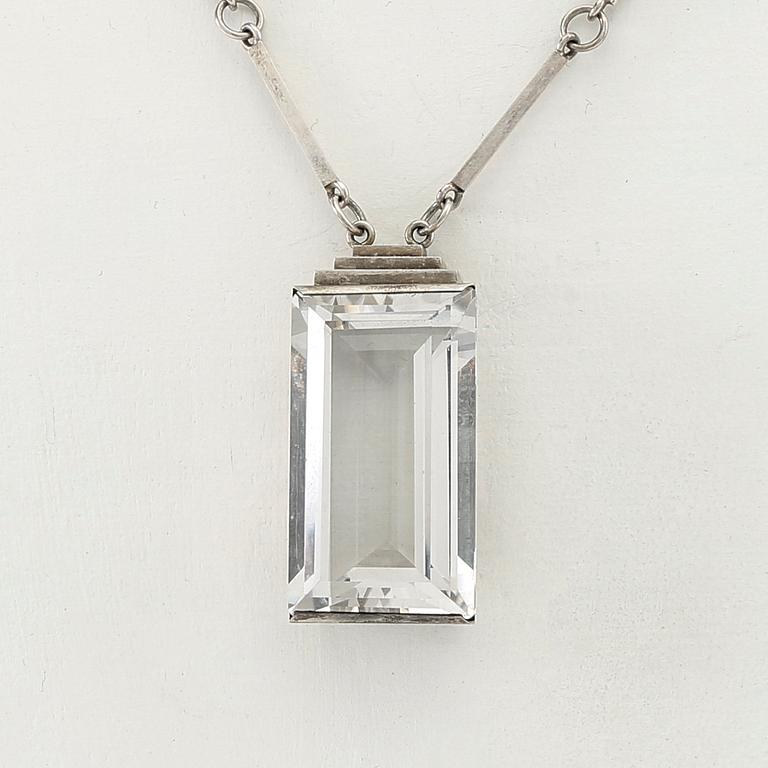 Wiwen Nilsson, collier sterlingsilver och bergkristall Lund 1944.