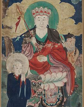 MÅLNING, Buddha, Qing dynastin, troligen 1800-tal.