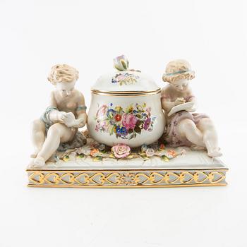 Urn with lid Germany Rococo style mid-20th century porcelain.