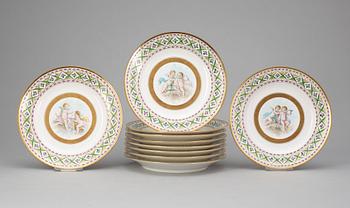 542. A set of ten plates ca 1900 imitating mark of Sevres.