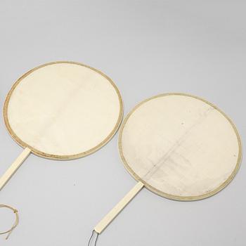 A set of four Chinese fans, late Qing dynasty.