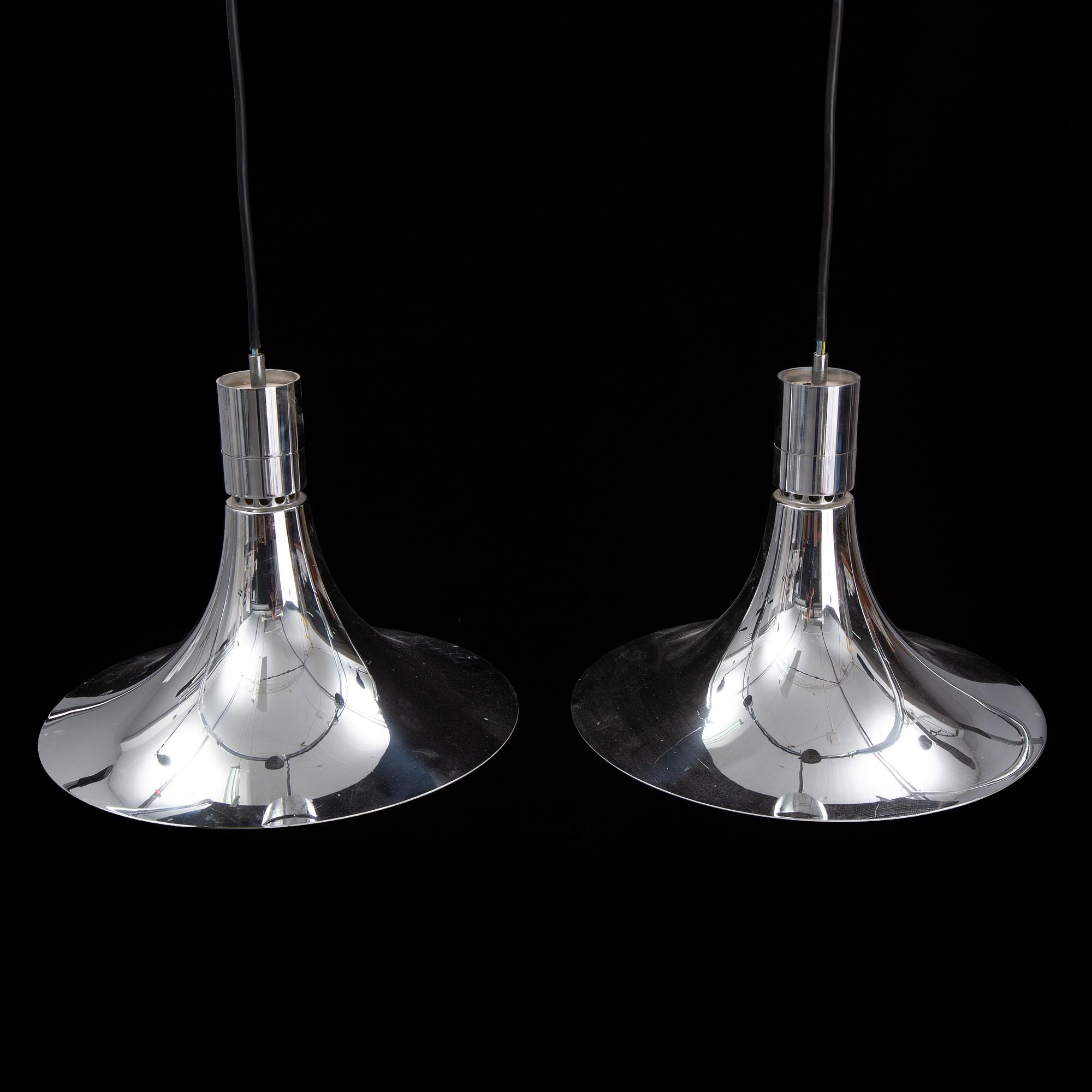A pair of ceiling lamps design Franca Helg & Franco Albini for Sirrah, Italy, 1960s.