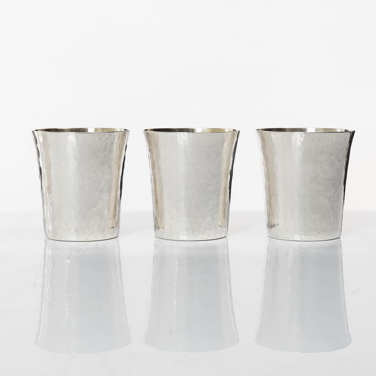Six silver beakers, mark of Mema, Lidköping 1979.