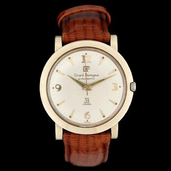 ARMBANDSUR, herr, Girard Perregaux, gyromatic, guld på stål, 1940/50-tal.