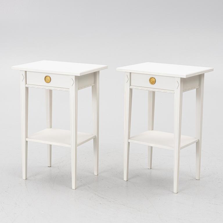 Bedside tables, a pair, Gustavian style, contemporary manufacture.