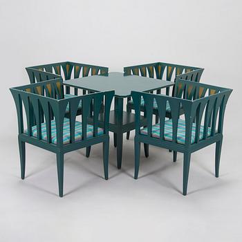 Eliel Saarinen, istuinryhmä, 5 osaa, "Blue suite" Adelta, Finland 1980-luku.