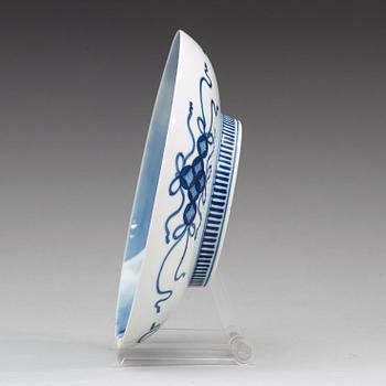 A blue and white Nabeshima dish, Japan, early 20th Century.