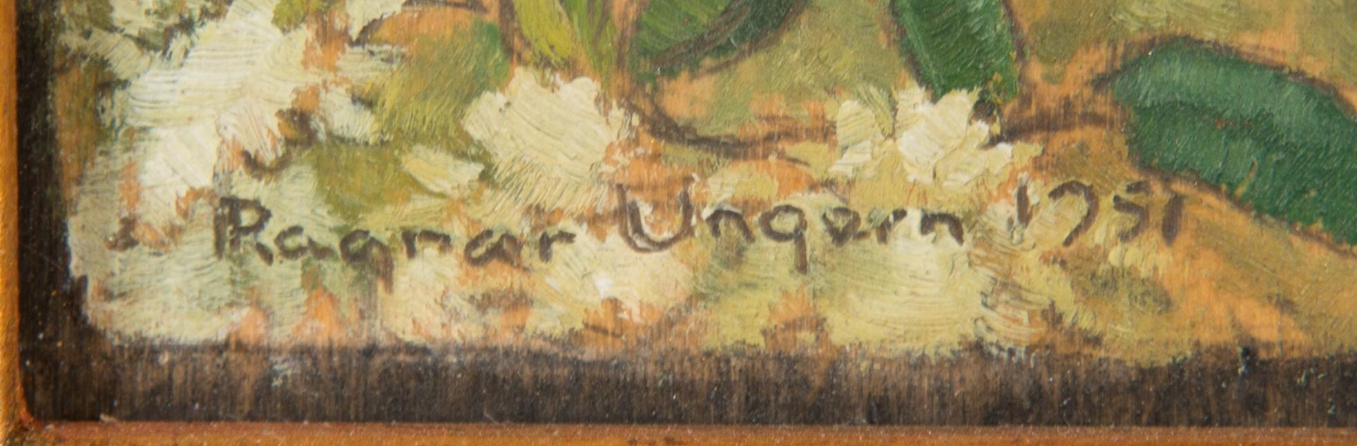 Ragnar Ungern, olja på pannå, signerad och daterad 1951.