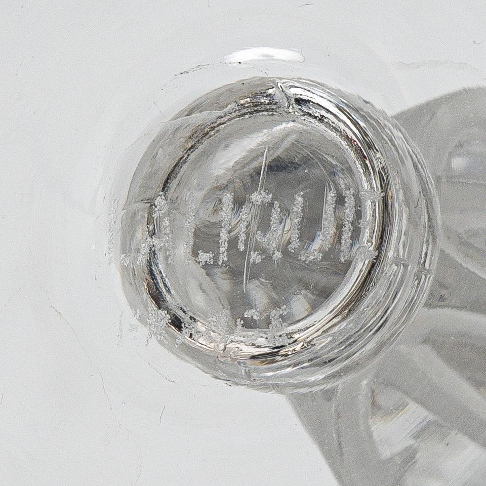 René Lalique, vinglas, 3 st,  "Fontainebleau", Lalique, Frankrike.