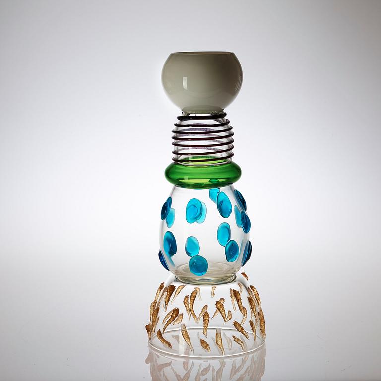 An Ettore Sottsass 'Alcor' glass vase by Toso Vetri d'Arte, for Memphis, Milano, Italy.