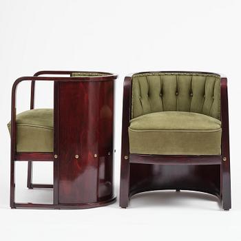 Josef Hoffmann, salongsmöbel, fyra delar, modell 421/428, Jacob & Josef Kohn, Wien, 1900-talets början.