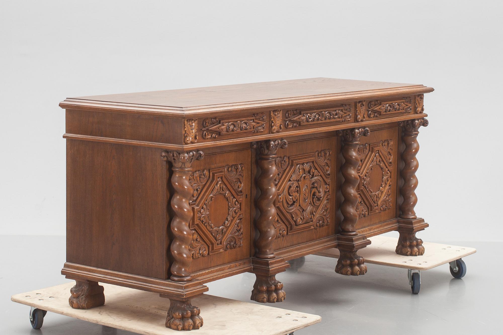 MATSALSMÖBLEMANG, 11 delar, barockstil. 1900-talets andra hälft.