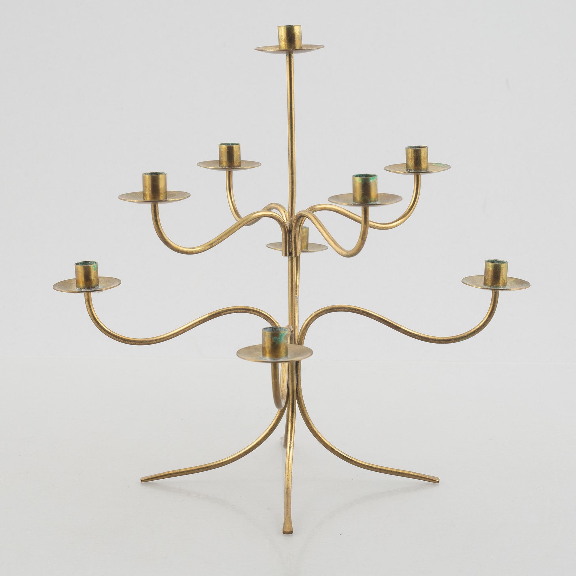 Josef Frank, a model 2454 brass candelabra, Firma Svenskt Tenn.