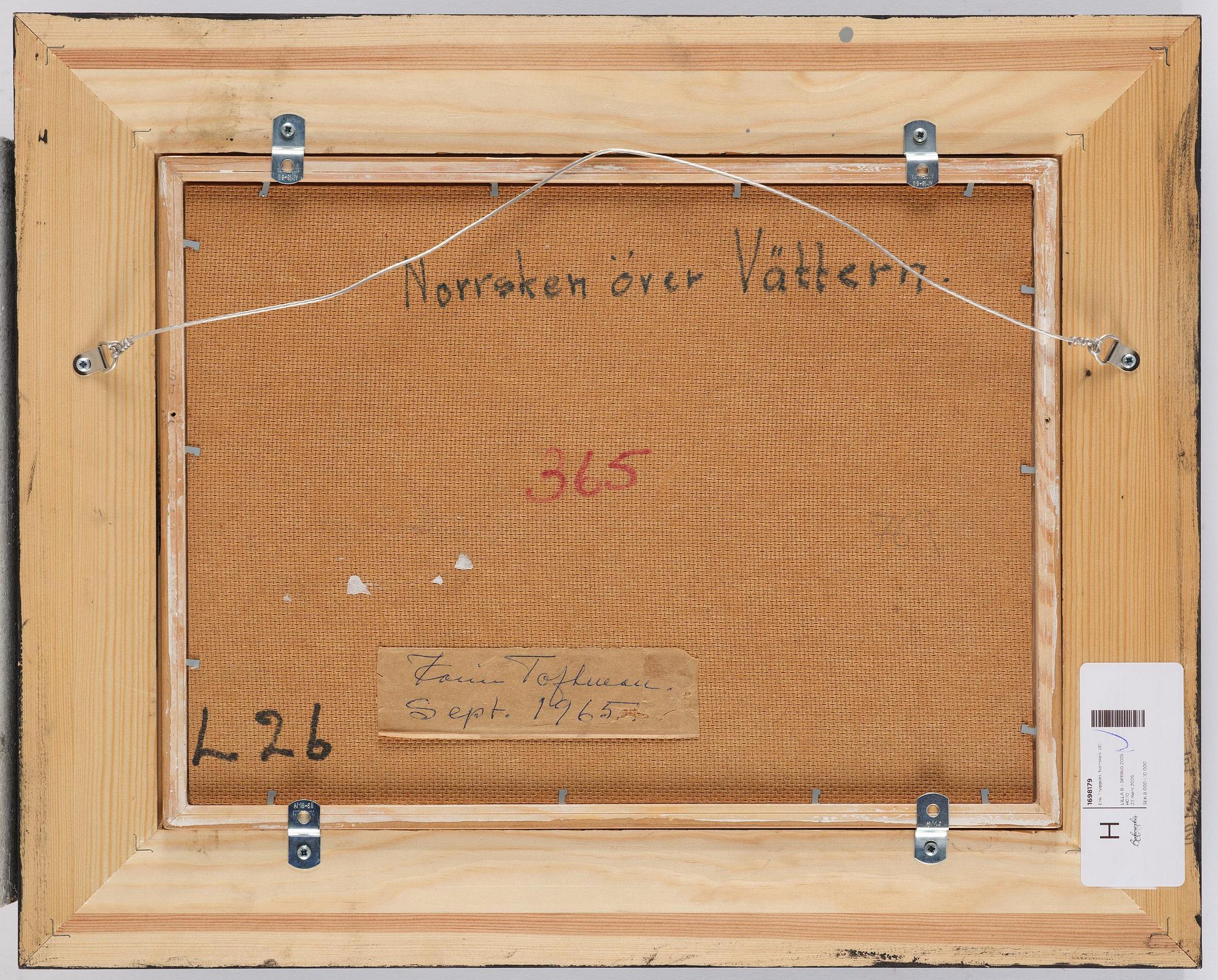 Erik Tryggelin, "Norrsken över Vättern".