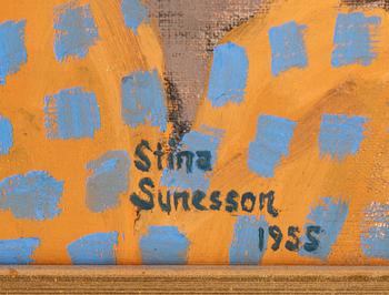 Stina Sunesson, oil on canvas, signed and dated 1955.