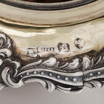 A mid-19th-century silver heated beverage dispenser, maker's mark of Adolf Sper, Saint Petersburg, 1843.