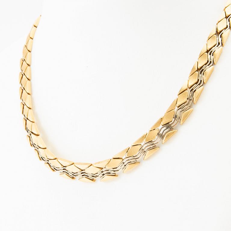 Necklace, 18K two-tone gold fantasy link.