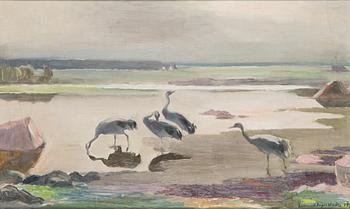 Lennart Segerstråle, Cranes at the shore.