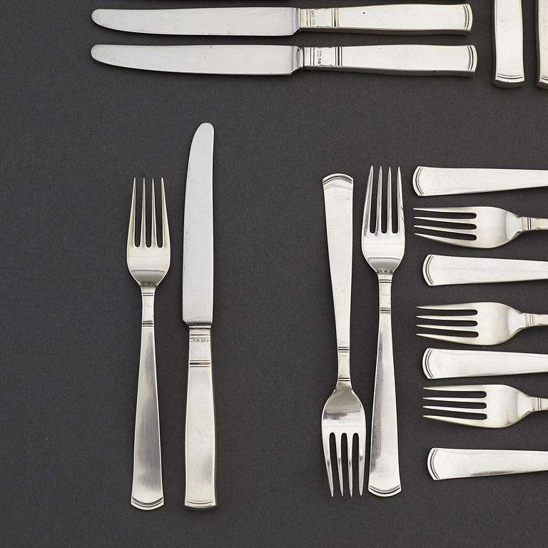 JACOB ÄNGMAN, a silver cutlery 'Rosenholm', GAB, some Stockholm 1968.