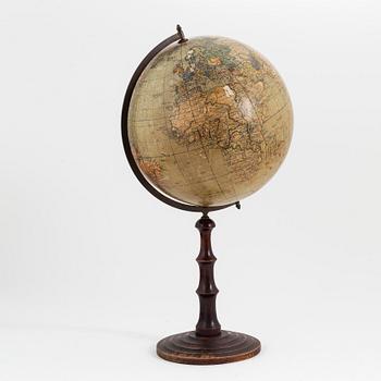 A terrestrial globe, "Professor Dr Krauses Nya Handels- och samfärdsglob", Leipzig, Germany, early 20th Century.