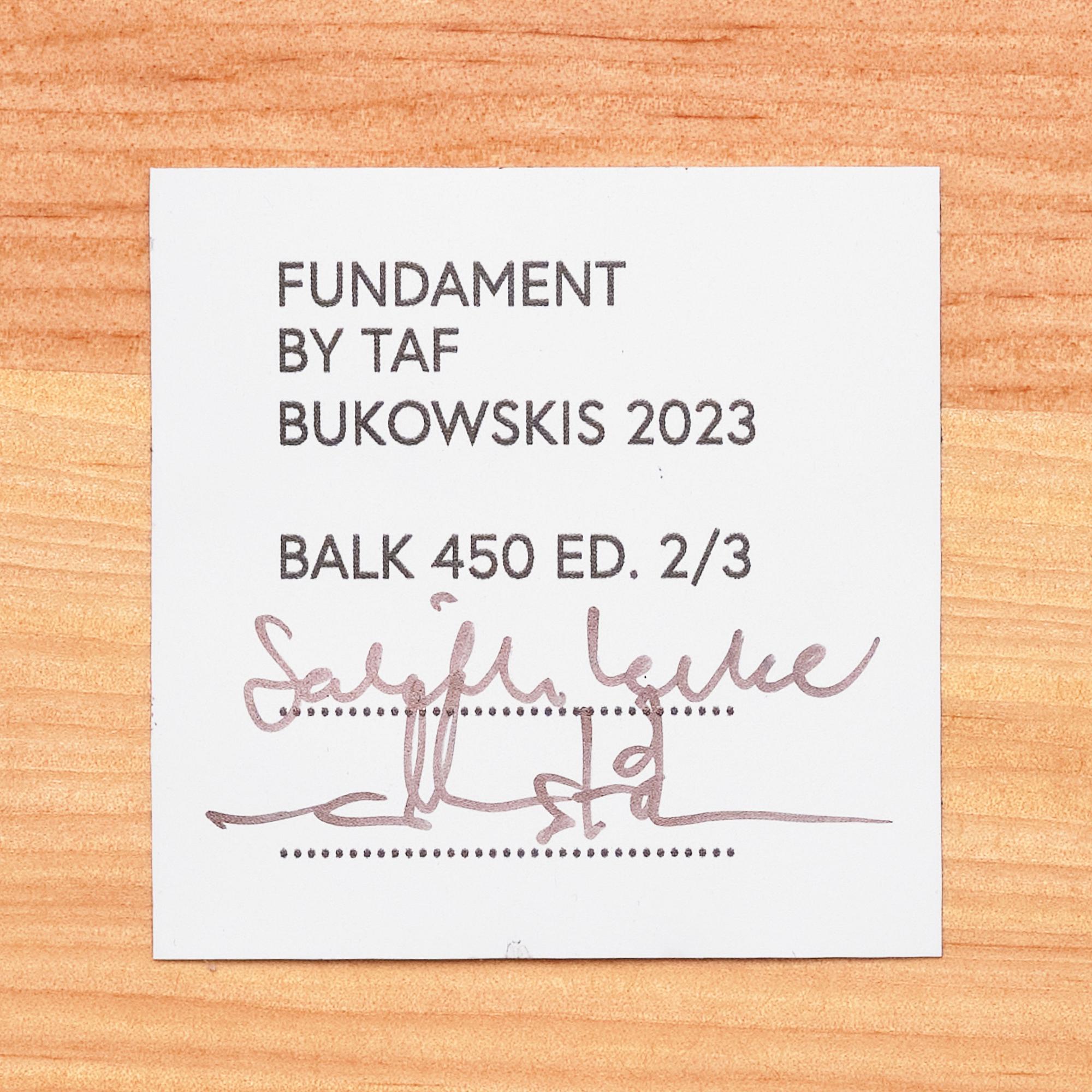 TAF, Gabriella Lenke & Mattias Ståhlbom, "Balk 450", piedestal, ed. 2/3, 2023.