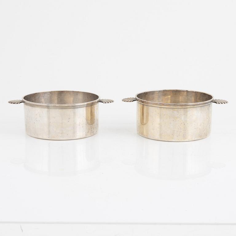 C.G. Råström, two silver plated soufflé dishes, mid 20th century.