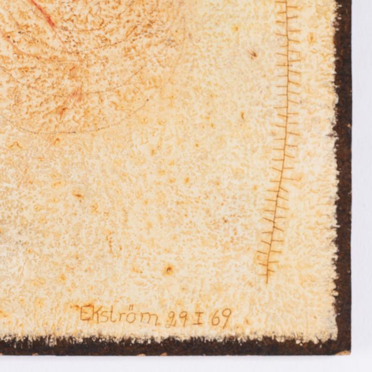 Thea Ekström, mixed media on panel, signed Ekström and dated 29 I -69.