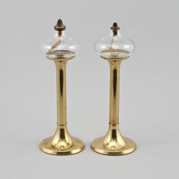 OLJELAMPOR, ett par, GV Harnisch, Köpenhamn, 1900-talets andra hälft.