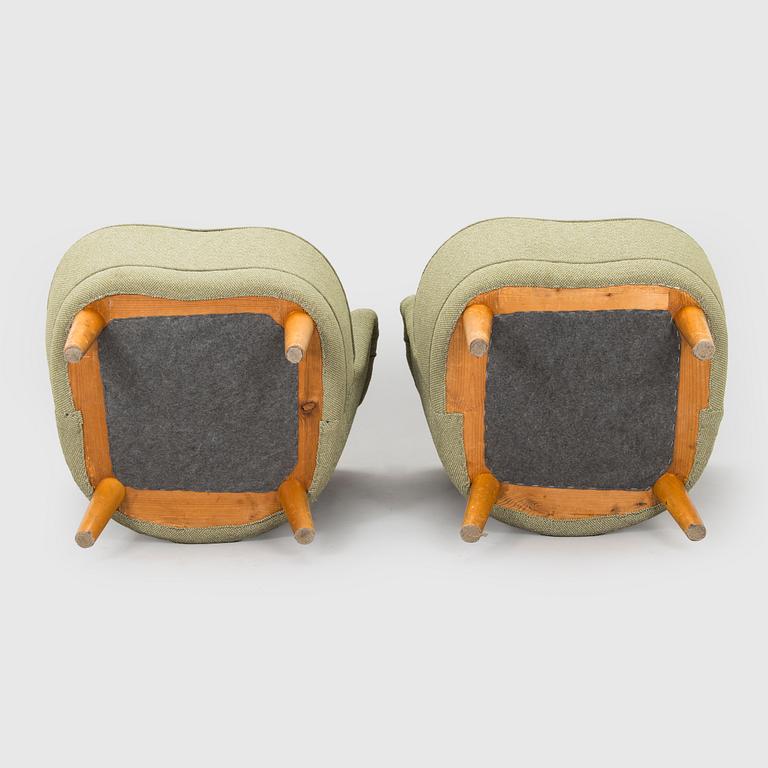 A 1950s pair of armchairs "Elisabeth" for Asko Finland.