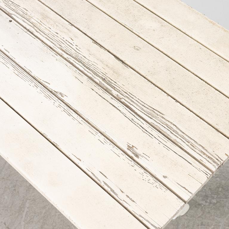 A set of seven garden chairs and two tables Byarums bruk, later part of the 20th century.