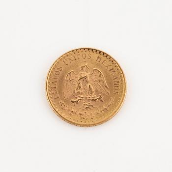 Gold coin Mexico, Two pesos, 1945.