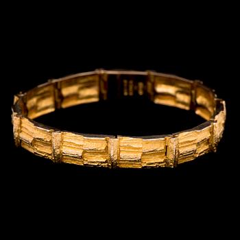 BJÖRN WECKSTRÖM, ARMBAND, "Kultaköngäs", 14K guld. Lapponia 1969.