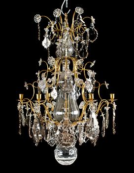 LJUSKRONA, rokokostil, 1800-tal. Höjd ca 90 cm.